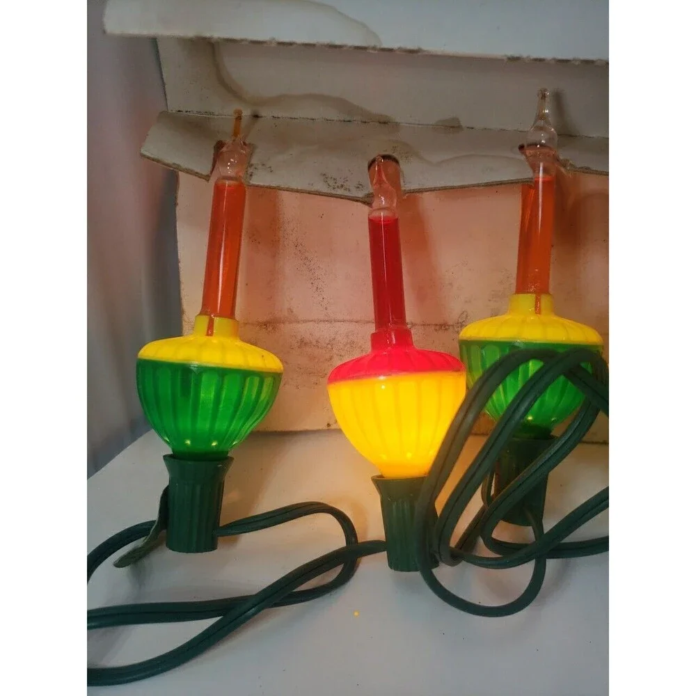 Noma Bubble Lites Set 7 String Vintage plus 2 Extra Lites Original Box Christmas